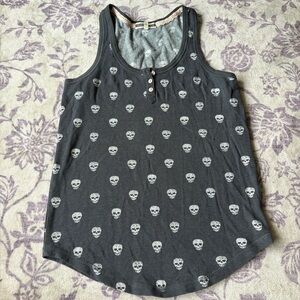 PJ Salvage Skull Waffle Tank Top Medium